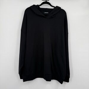 Naadam Hoodie Mens XL Black Micro Modal Cashmere Blend Soft Pull over Sweatshirt